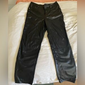 H&M Divided Faux Leather Black Pants